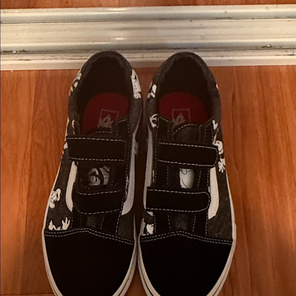 Vans Kids Black and White Floral Sneakers